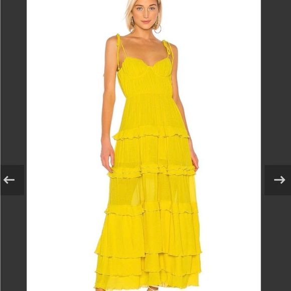 Tularosa tinsley dress revolve yellow womens dress size medium New with label - Picture 2 of 6